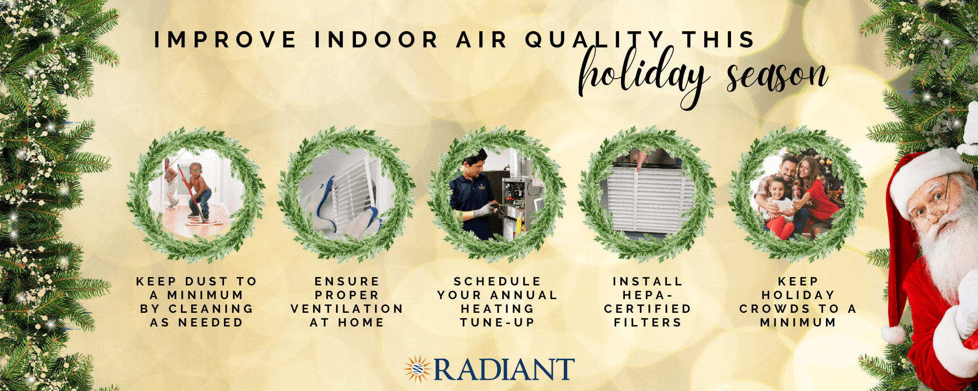 Radiant - 5 Ways to Improve Air Quality infographic