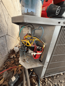 AC electrical components including capacitor and wiring serviced in San Antonio TX