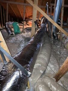 Upsized HVAC ductwork installed in attic for better airflow