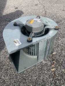 A recently cleaned blower motor put together