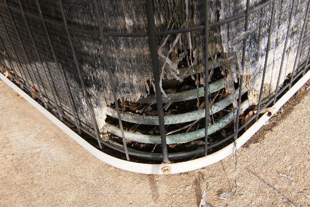 Damaged air conditioning unit.