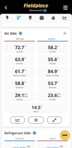 HVAC test result before maintenance