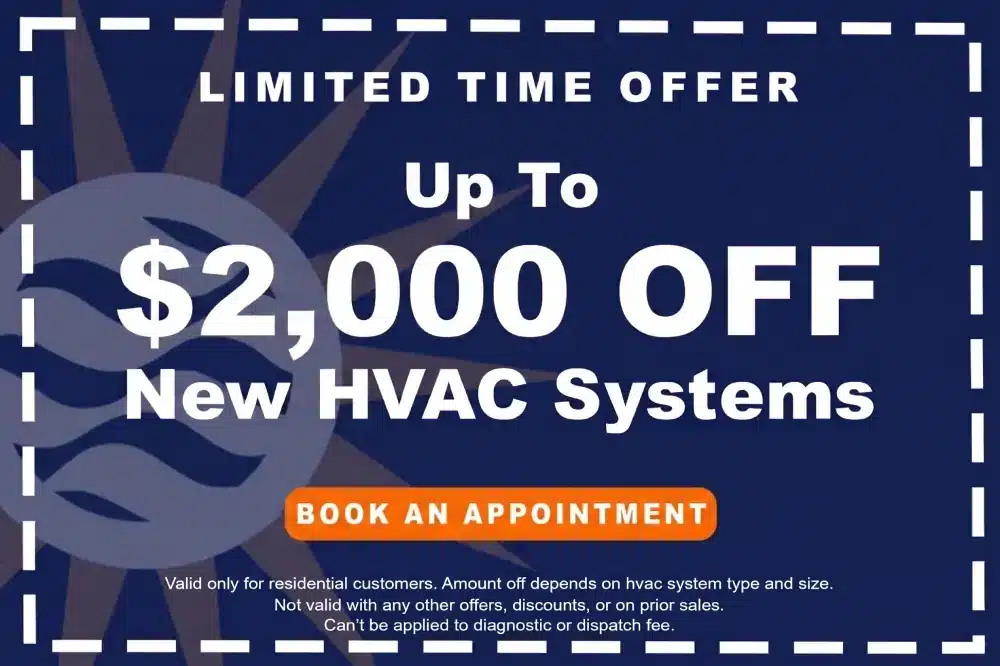 Limited Time Offer: Up to $2,000 off new HVAC system