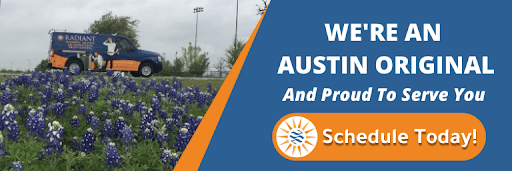 Schedule a service banner ad for Radiant Plumbing, Air Conditioning, & Electrical