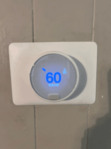 Digital thermostat installed during AC system installation in San Antonio TX
