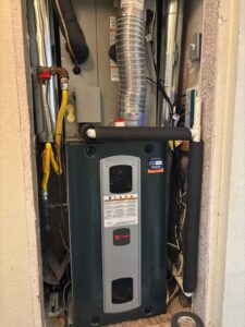 Trane gas furnace installed inside Pflugerville home